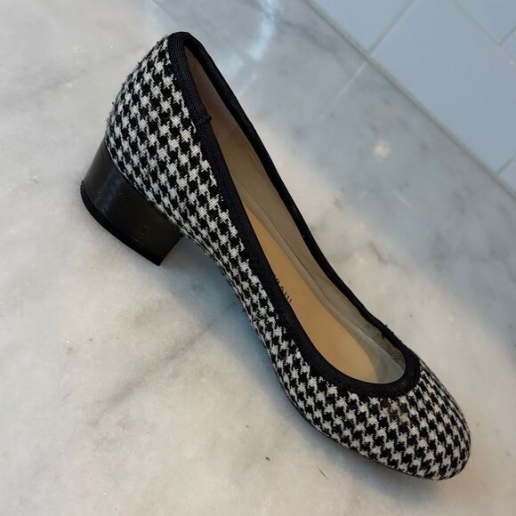 Isaac Mirzrahi Shoes Flats Houndstooth Black and White Mini Heel Ballet Flats - Picture 5 of 14